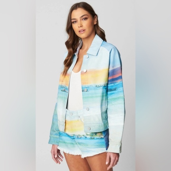 Blank NYV Lost in Paradise Denim Jacket Size Medium - Picture 1 of 6
